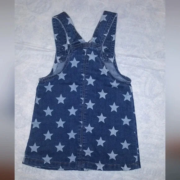 Wonder nation Toddler Girls Denim Overall Dress - Size 12 months - Picture 2 of 2